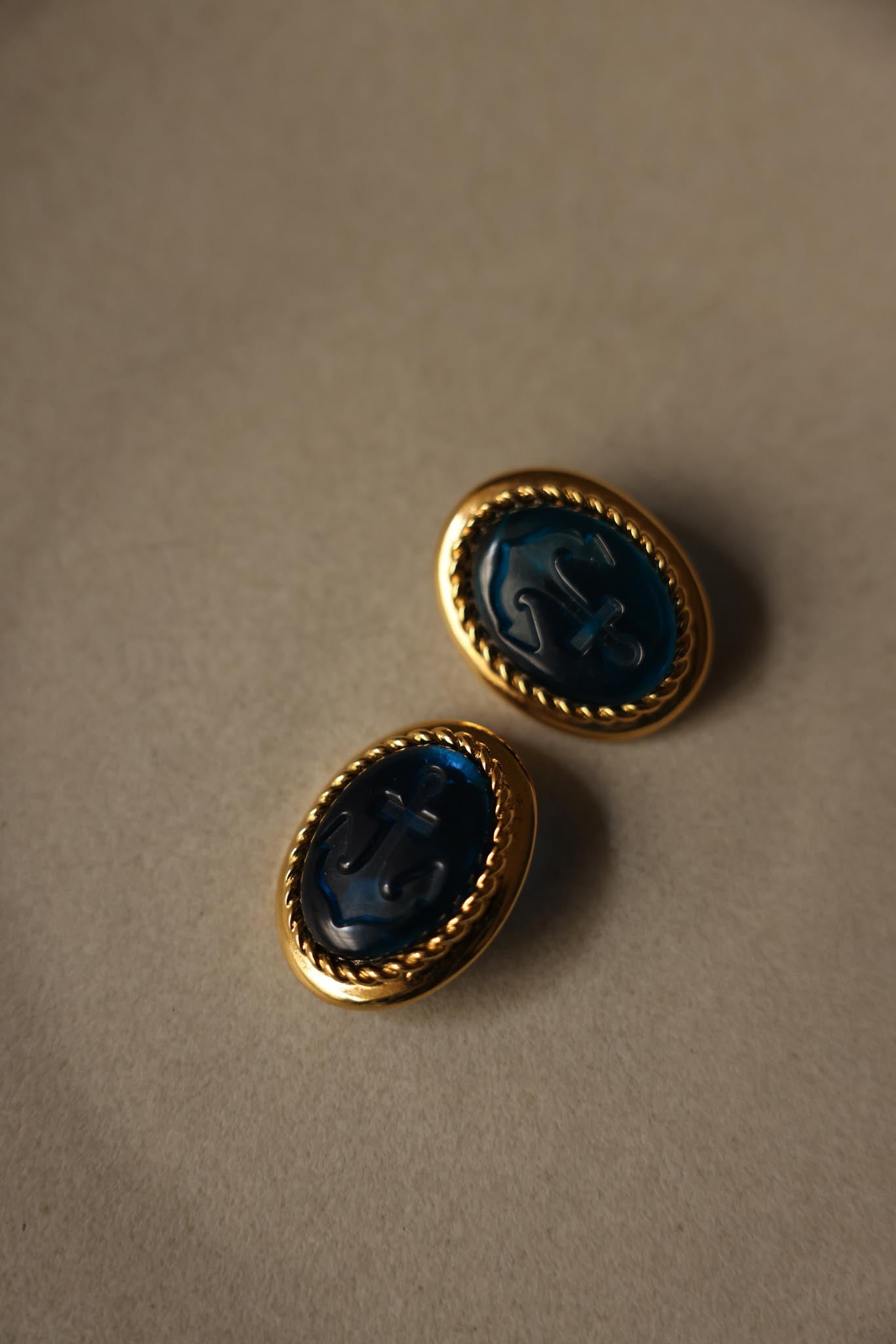 Trifari Anchor Clip-On Earrings|Vintage Baazaar 