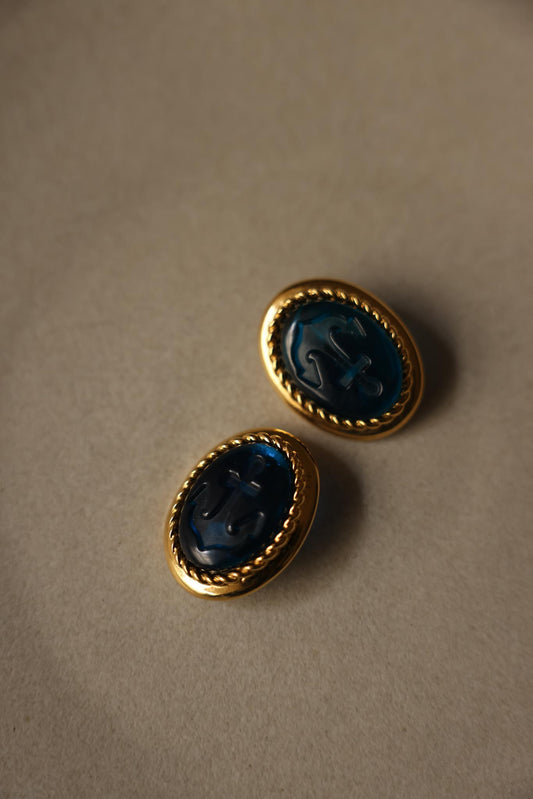 Trifari Anchor Clip-On Earrings|Vintage Baazaar 
