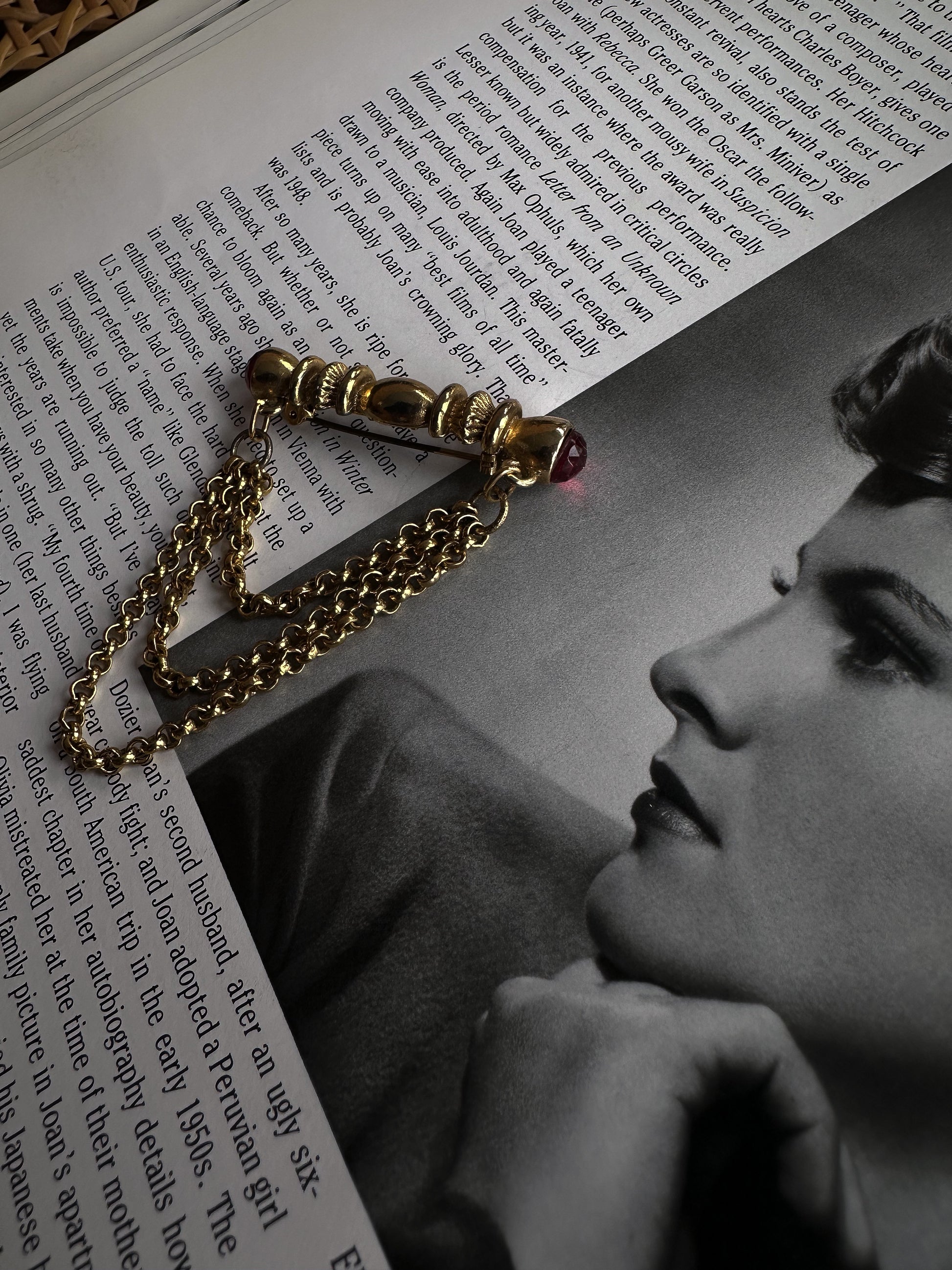 Crimson Chain Brooch|Vintage Baazaar 
