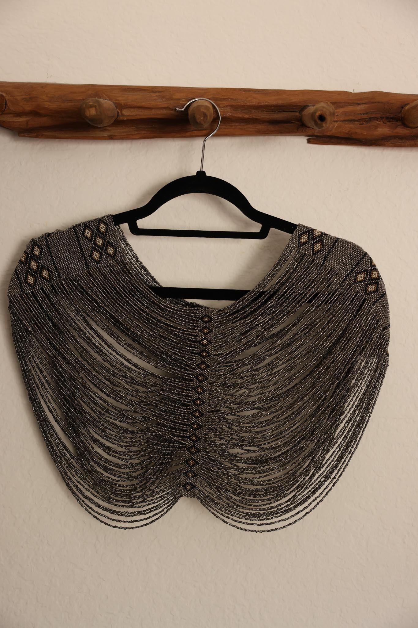 Silver Hand-Beaded Top - Made in Spain|Vintage Baazaar 