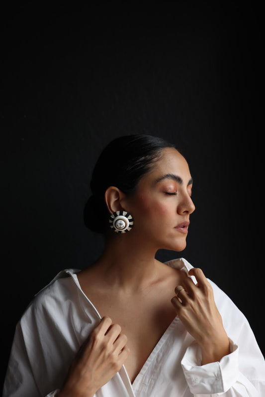 Nautical Anchor Ribbon Clip-On Earrings|Vintage Baazaar 