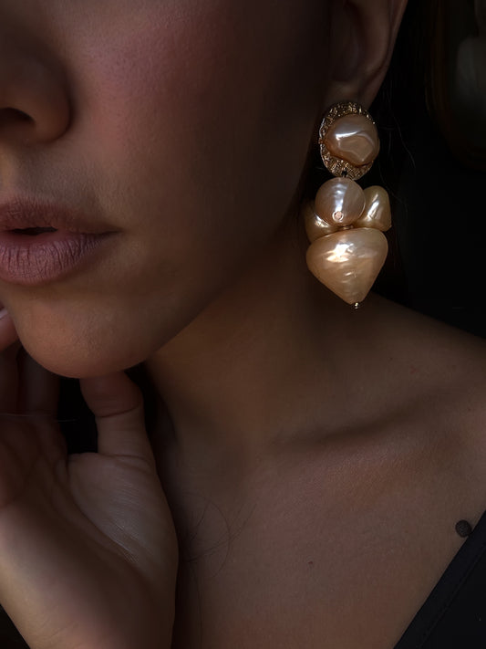 Baroque Pearl Drop Earrings|Vintage Baazaar 