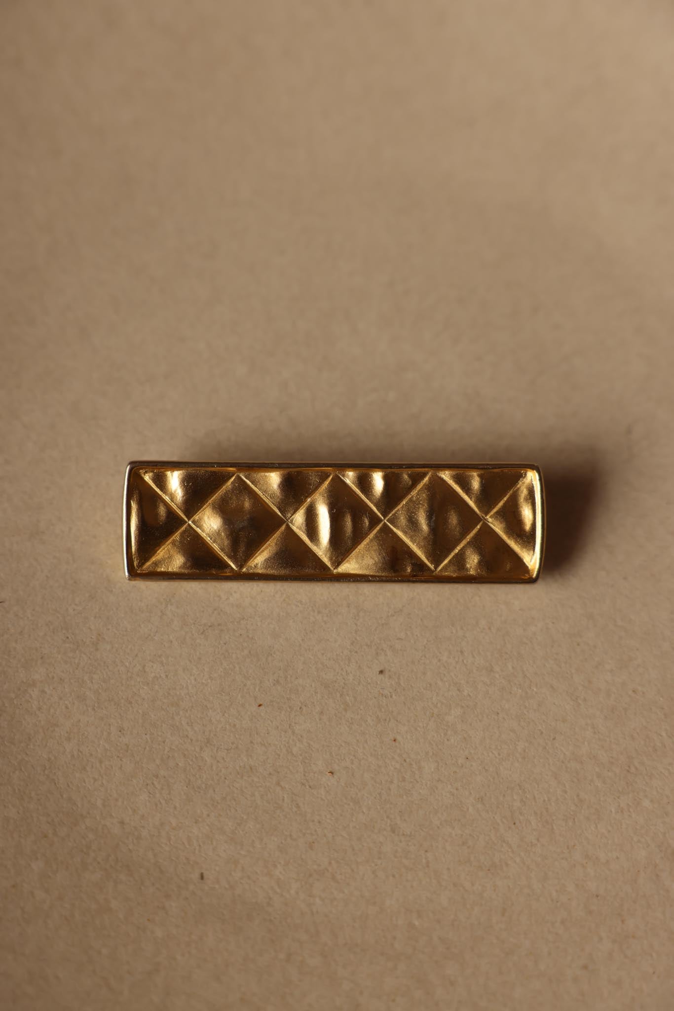 Matte Gold Rectangular Brooch|Vintage Baazaar 
