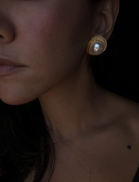 Twisted Rope Pearl Earrings|Vintage Baazaar 