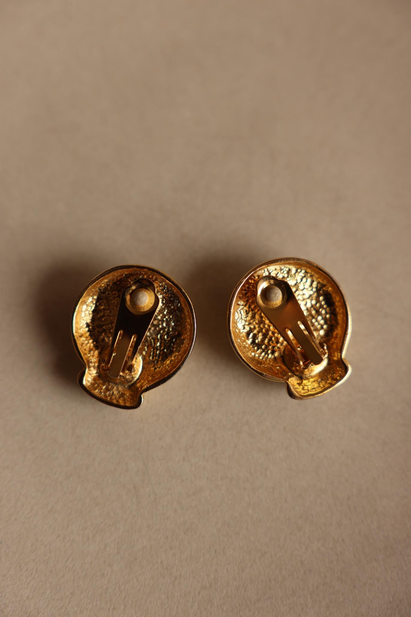 Faux Pearl and Blue Glass Clip-On Earrings|Vintage Baazaar 