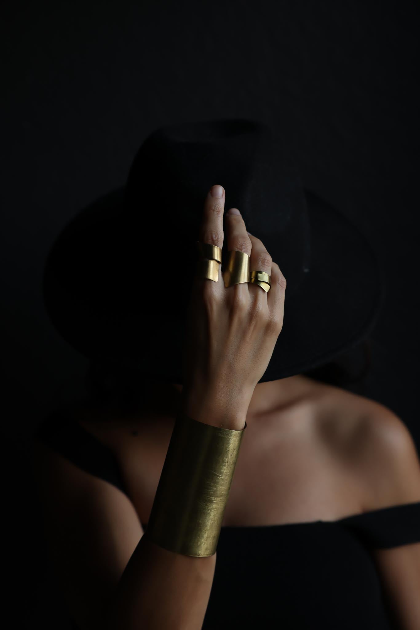 Brass Adjustable Rings - Set of 3 (Non-Vintage)|Vintage Baazaar 