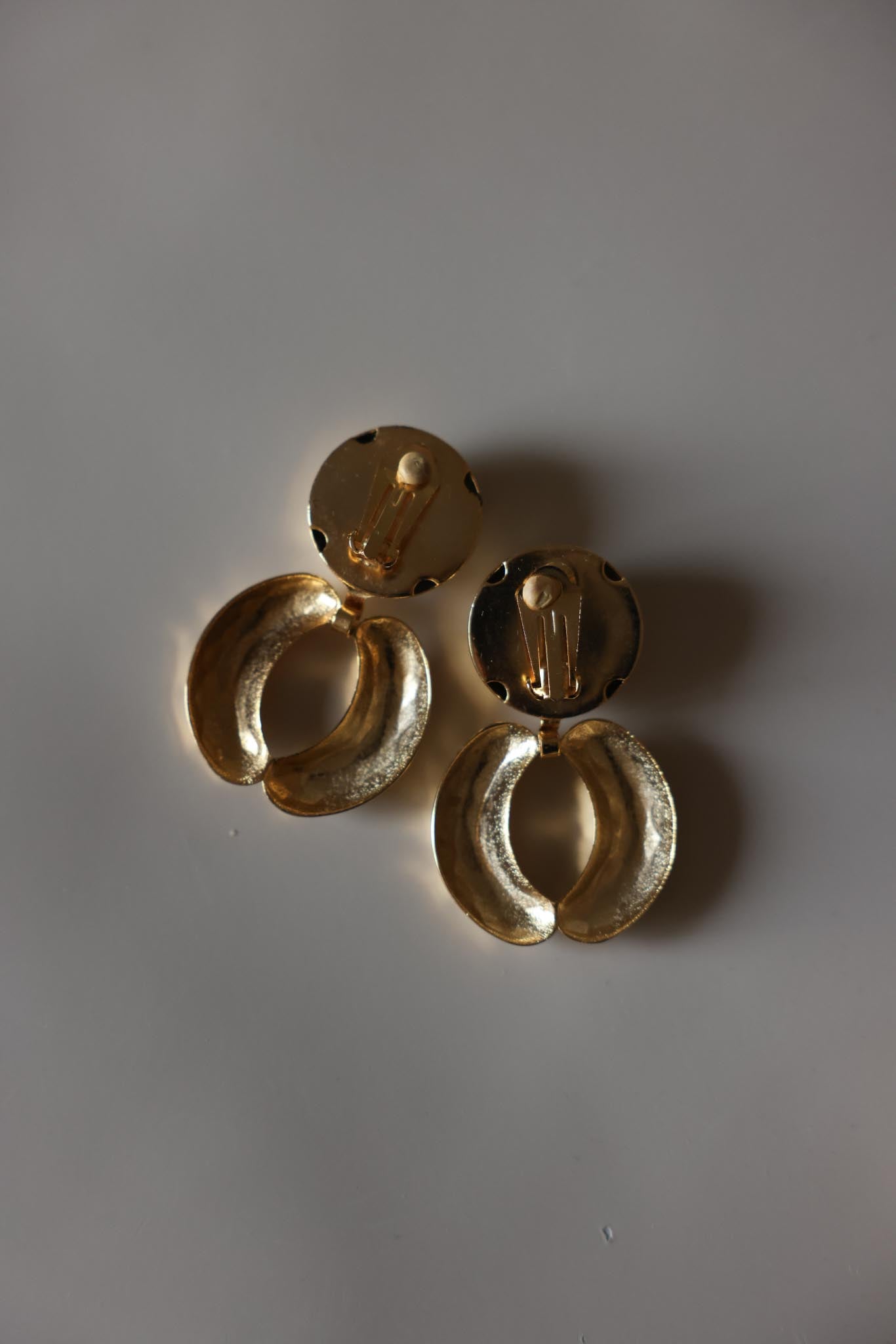 Gold-Tone Sculptural Drop Clip-On Earrings