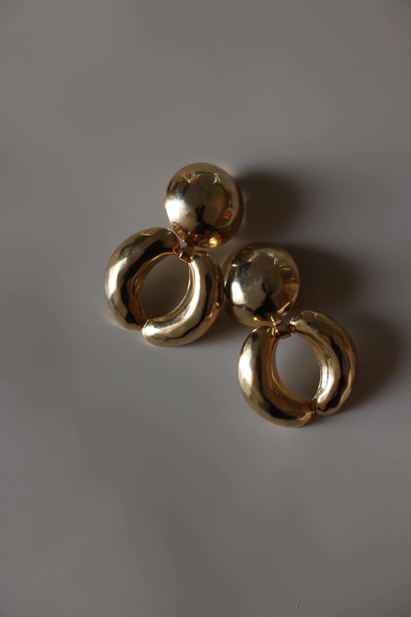 Gold-Tone Sculptural Drop Clip-On Earrings