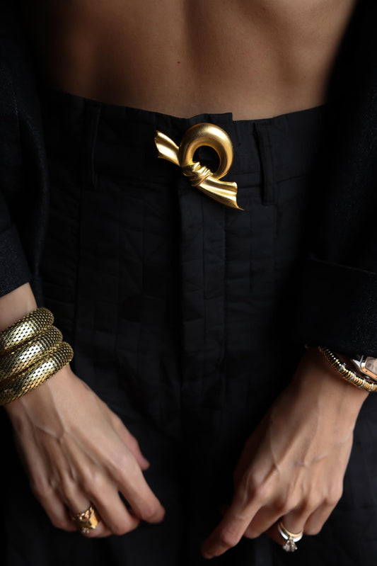 Golden Knot Statement Brooch|Vintage Baazaar 