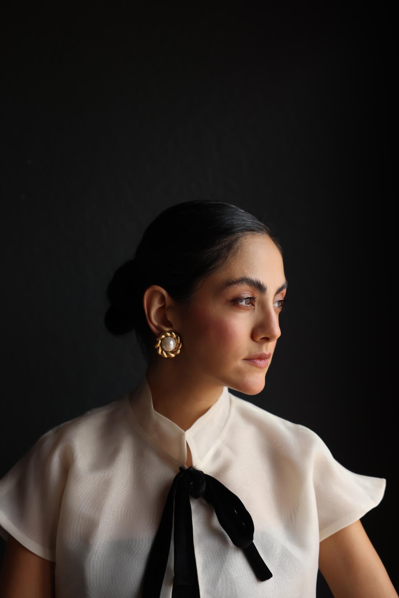 Matte Gold Clip-On Earrings with Faux Pearls|Vintage Baazaar 