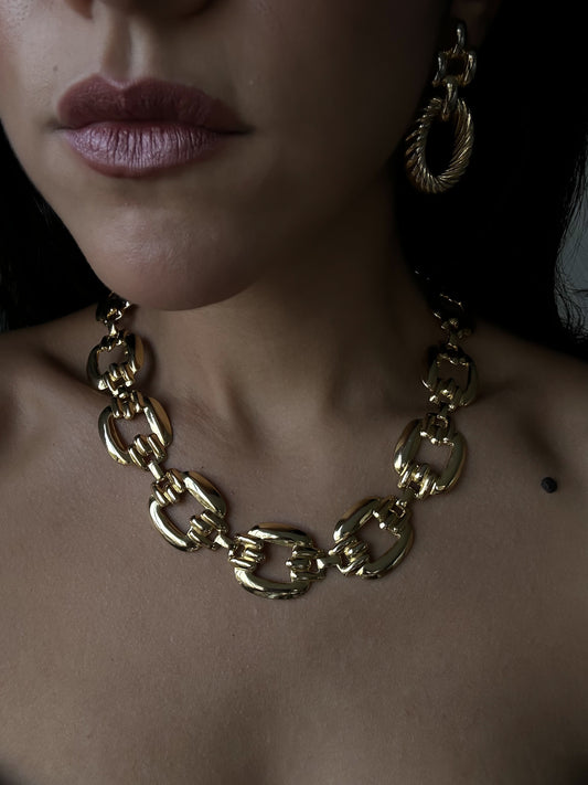 Golden Chain Link Necklace|Vintage Baazaar 