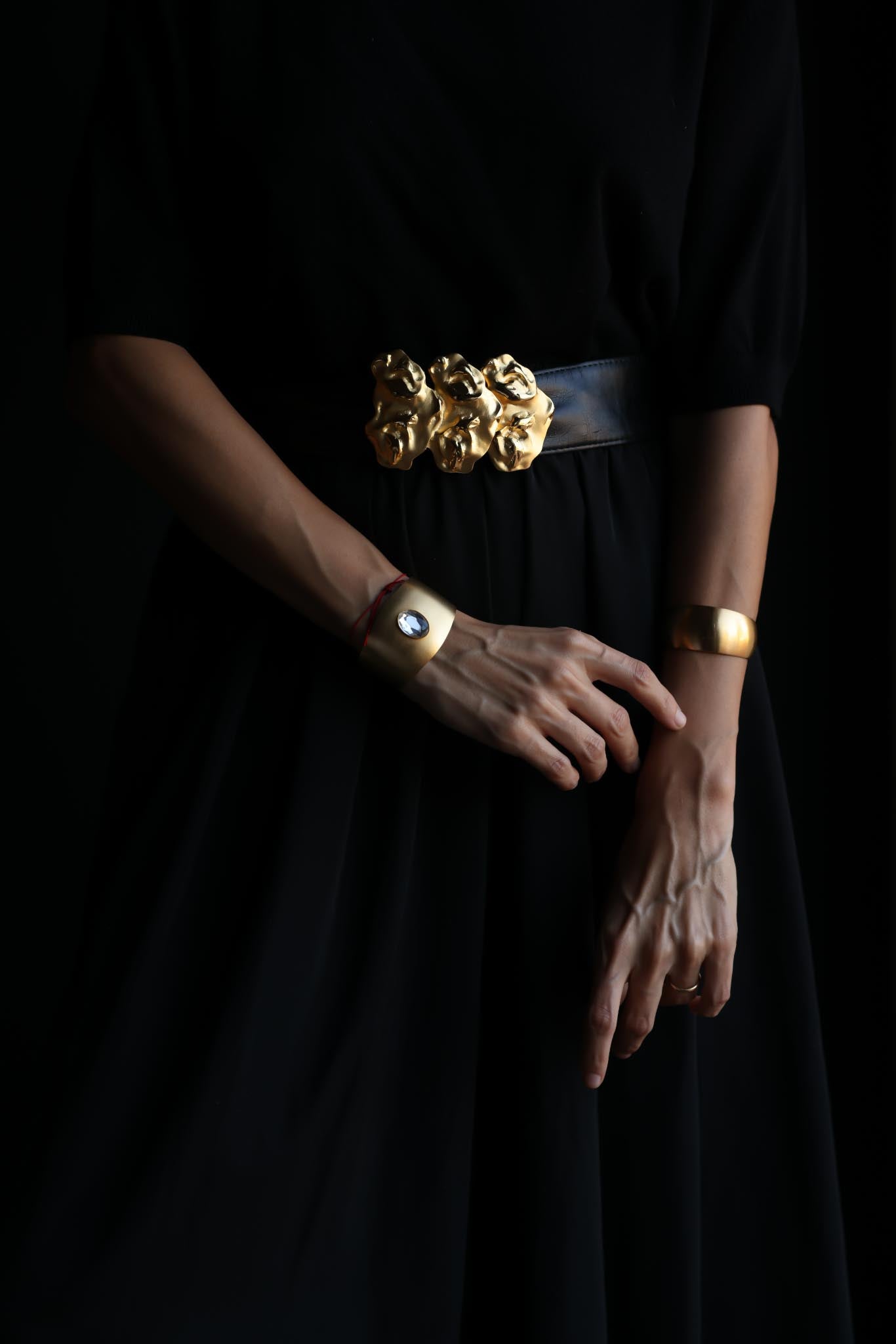Matte Gold MONET Adjustable Cuff|Vintage Baazaar 