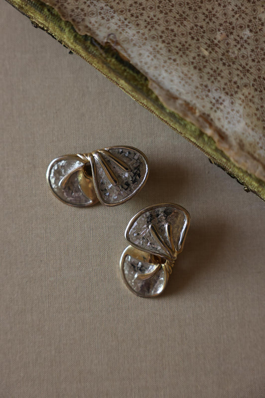 Two-Tone Sculptural Clip-On Earrings