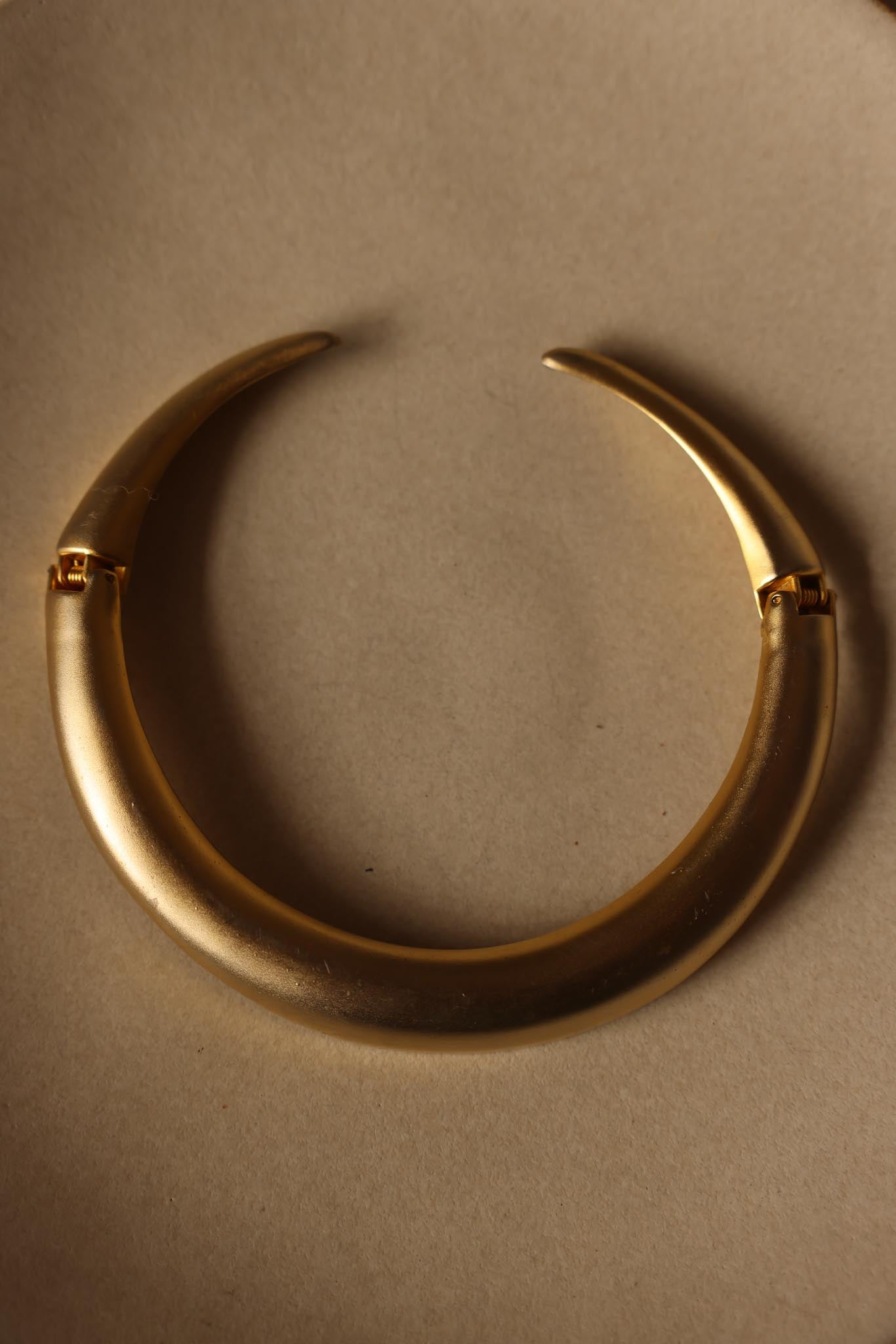 Matte Gold Hinged Collar Necklace