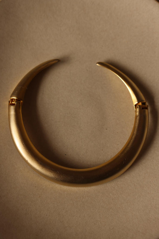 Matte Gold Hinged Collar Necklace