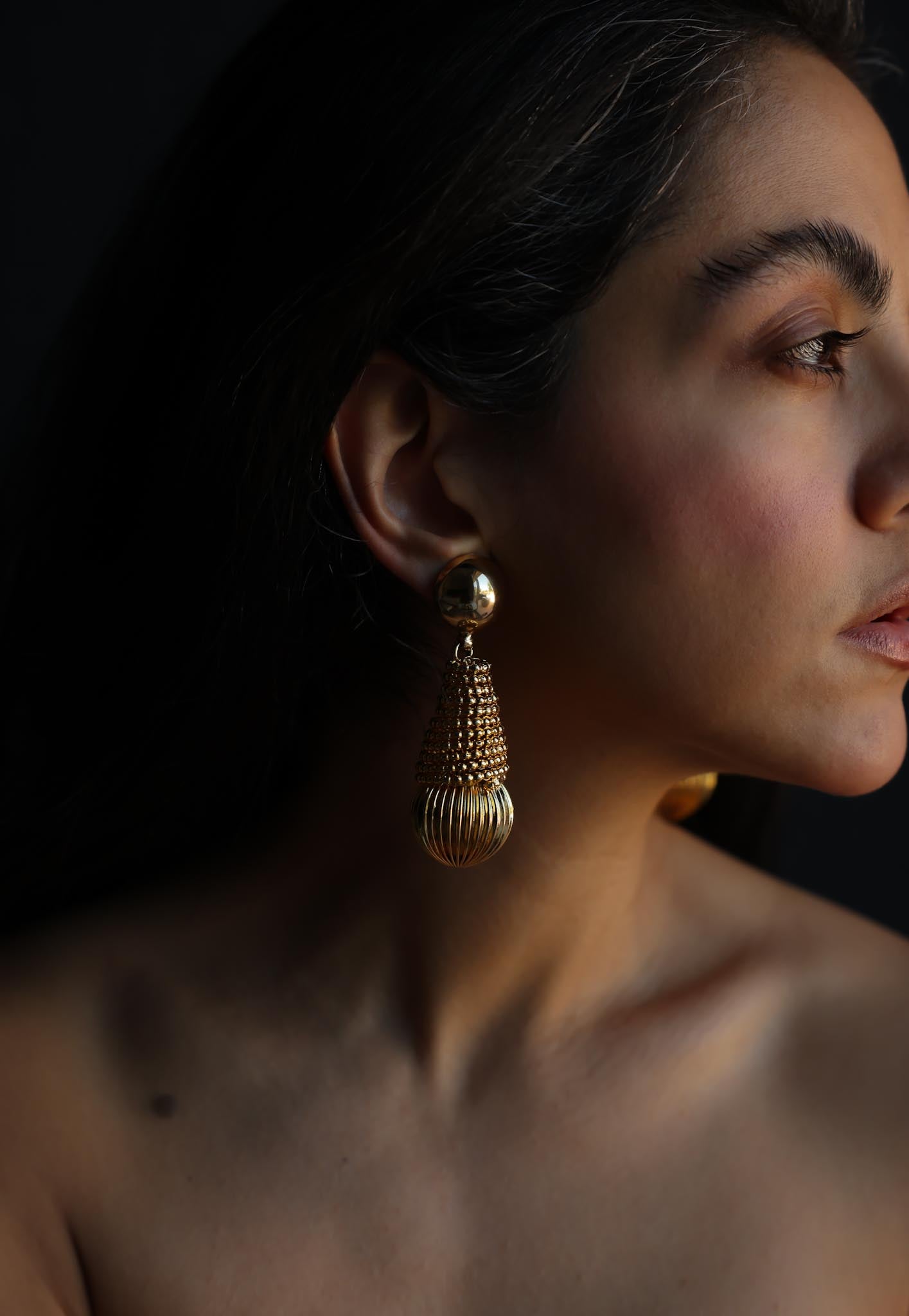 Gold-Tone Drop Clip-On Earrings
