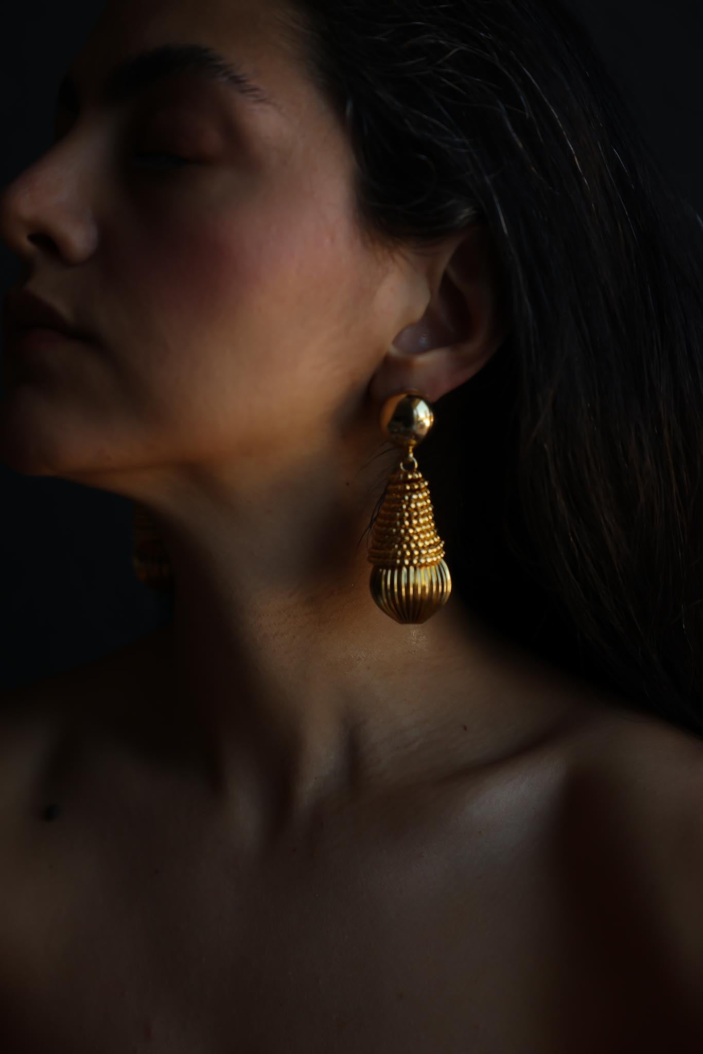 Gold-Tone Drop Clip-On Earrings