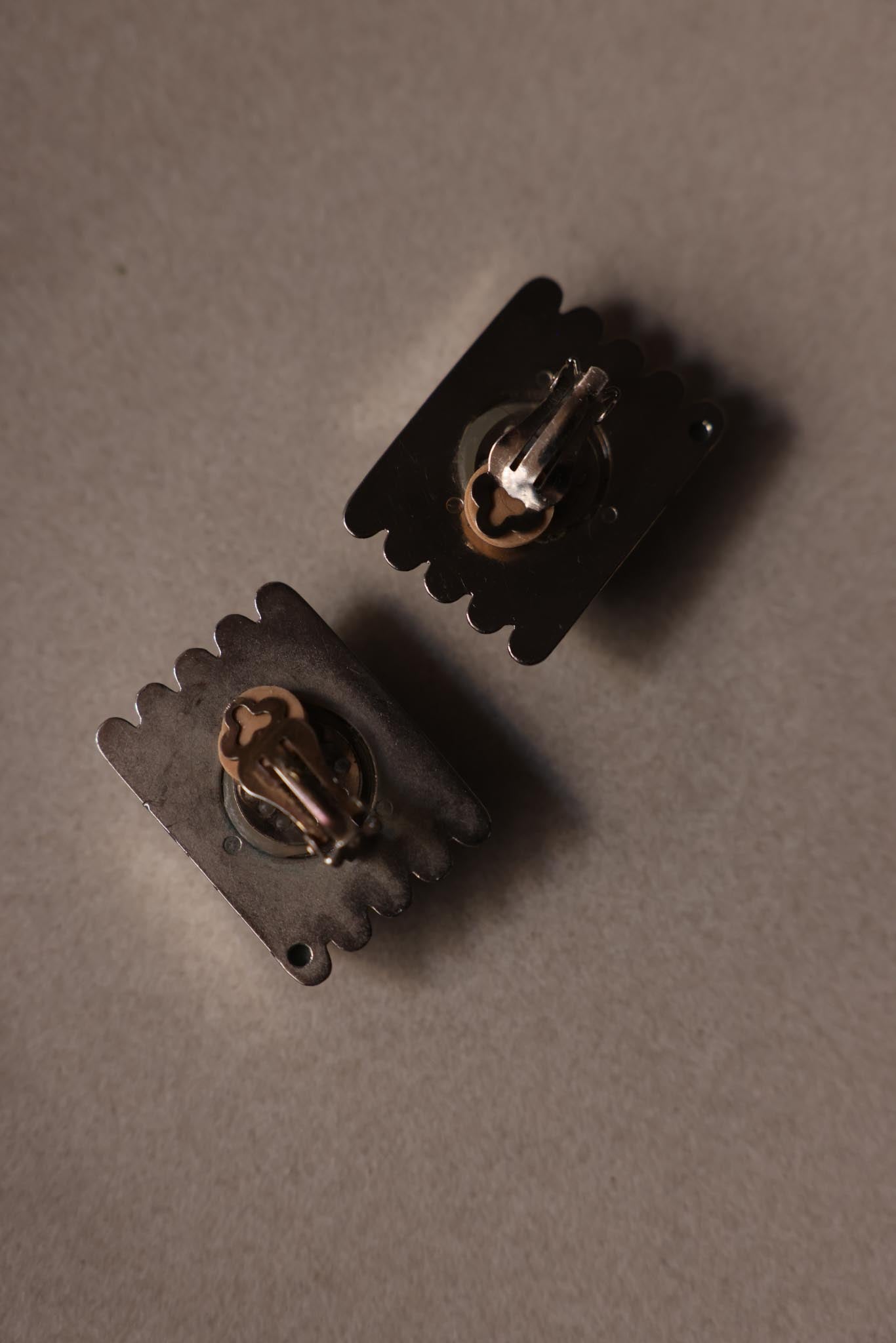 Chunky Silver-Tone Clip-On Earrings