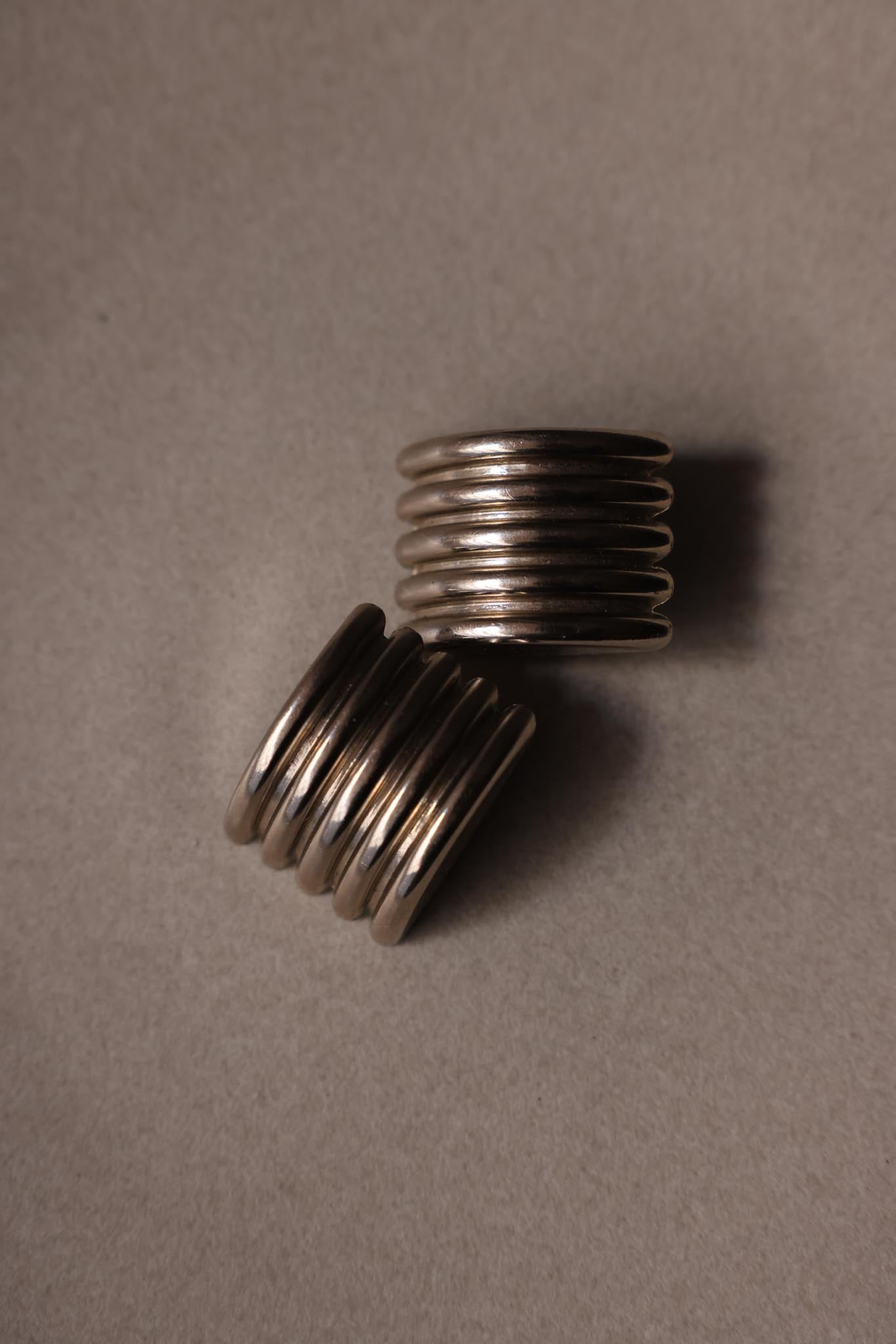 Chunky Silver-Tone Clip-On Earrings