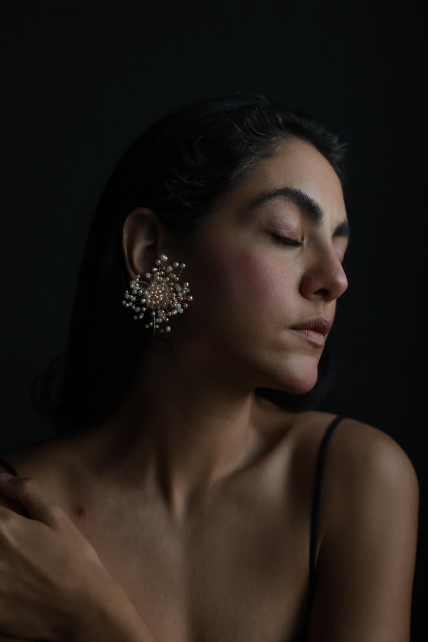 1950s Faux Pearl Starburst Clip-On Earrings
