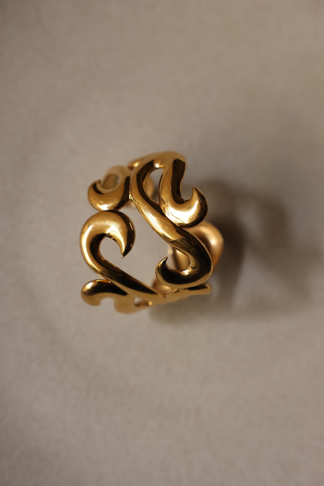 Gold-Toned Openwork Cuff Bracelet|Vintage Baazaar 
