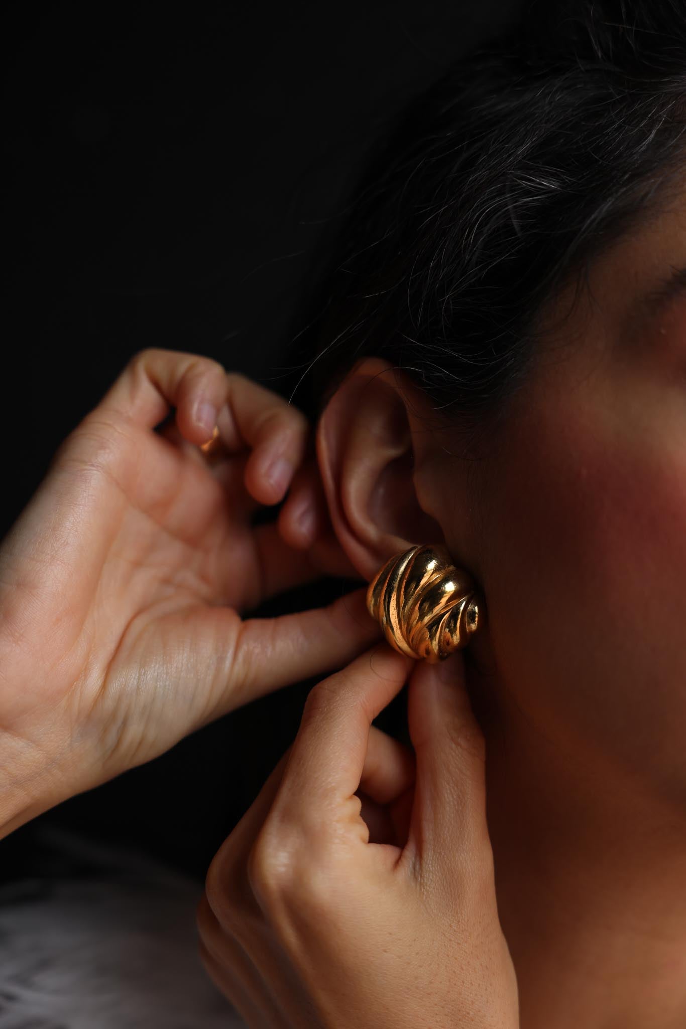 Ciner Gold-Plated Clip-On Earrings|Vintage Baazaar 