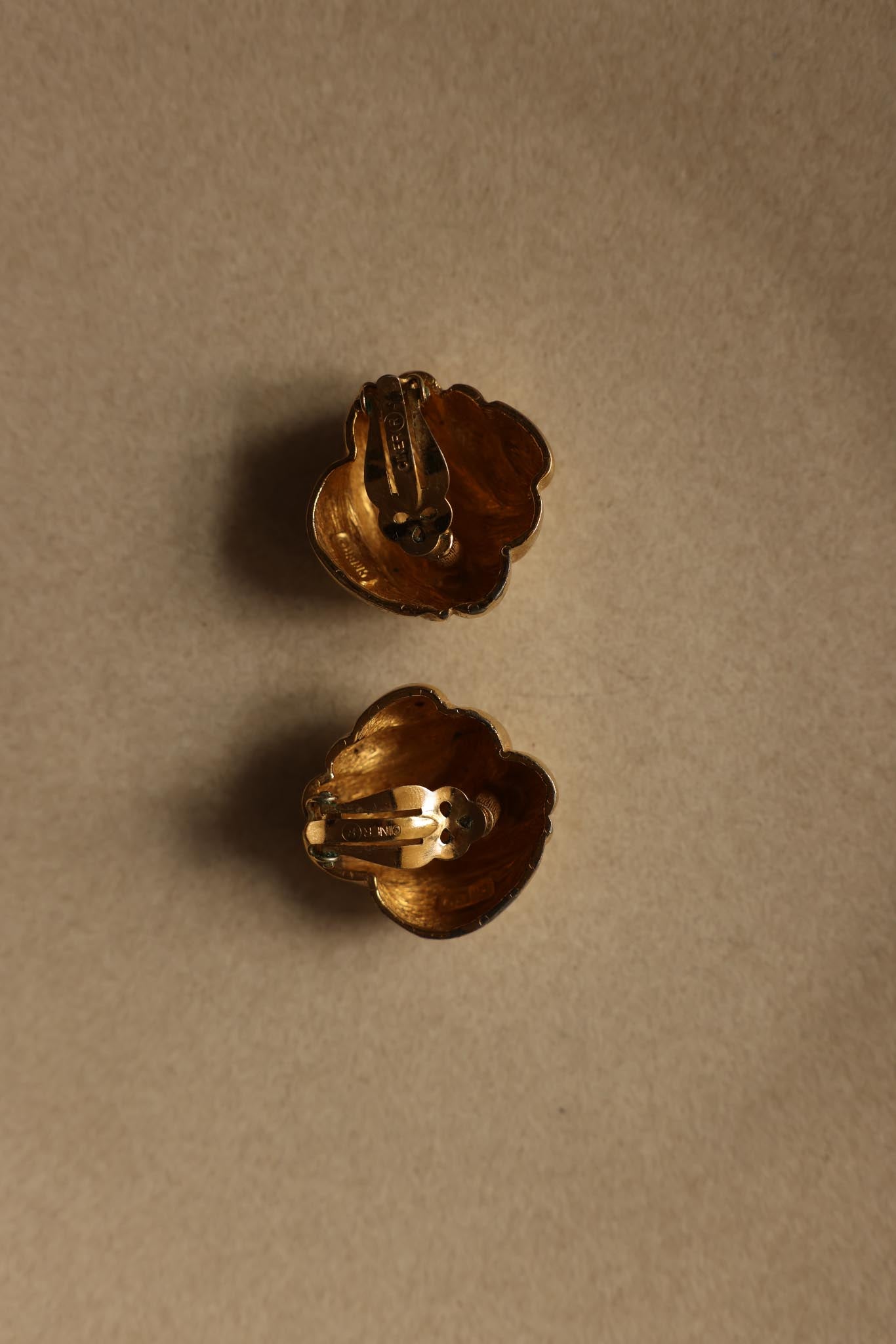 Ciner Gold-Plated Clip-On Earrings|Vintage Baazaar 