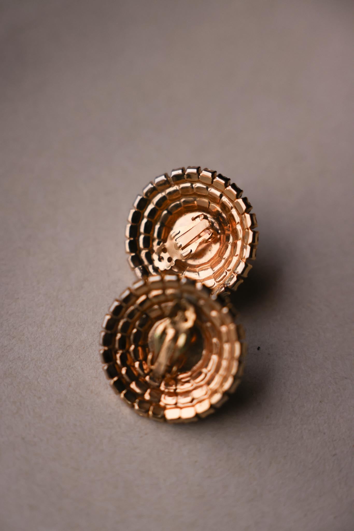 Gold-Tone Pearl & Rhinestone Clip-On Earrings
