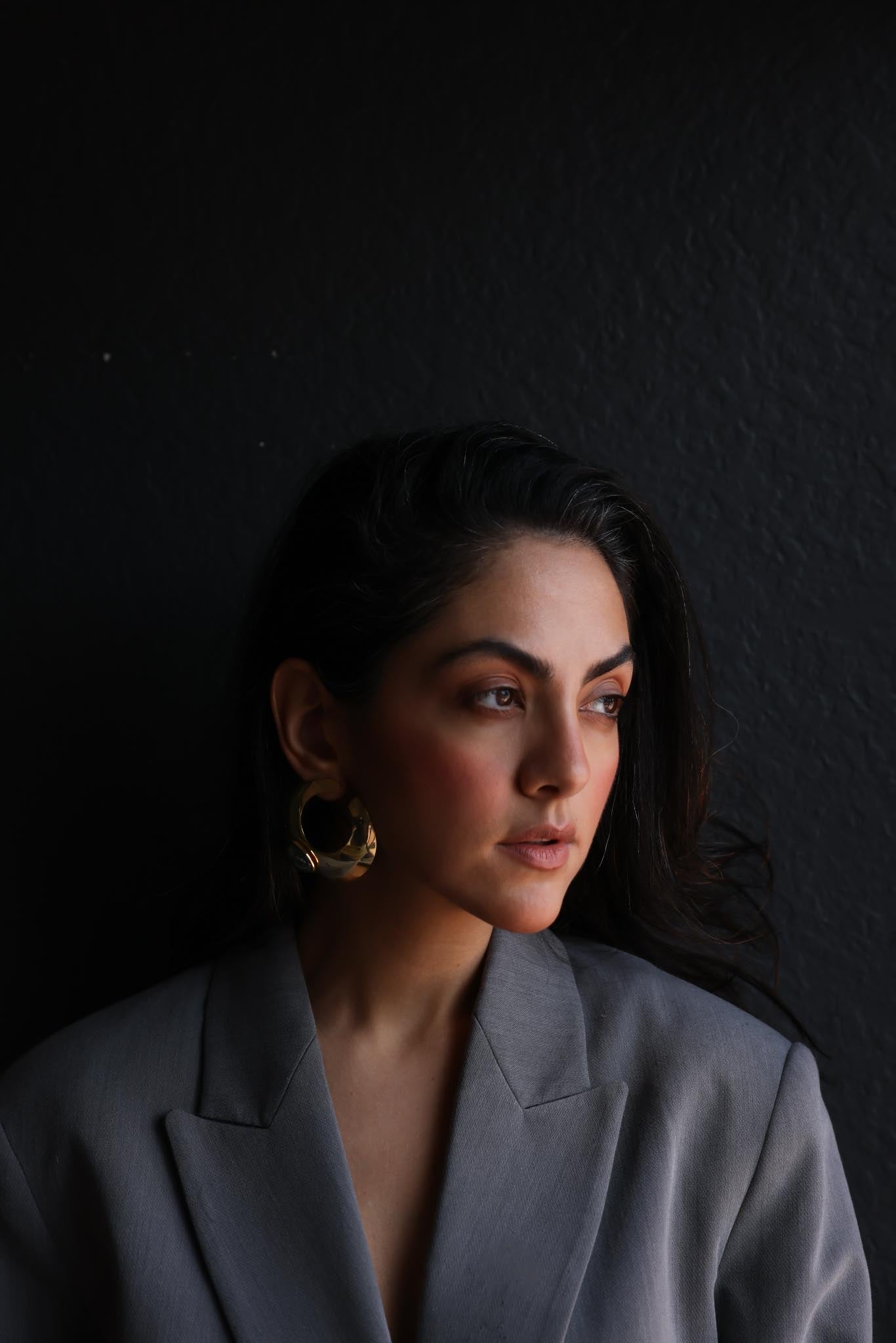Crescent Noir Earrings|Vintage Baazaar 