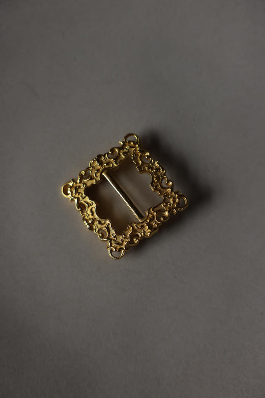 Baroque Frame Gold-Tone Brooch