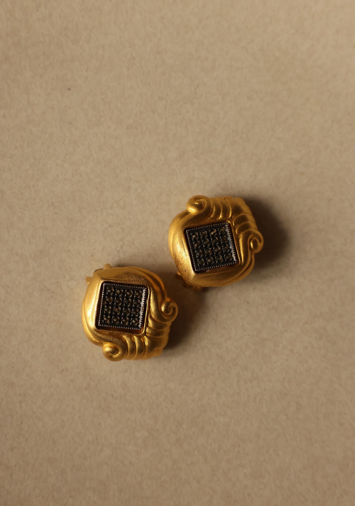 Judith Jack Art Deco Clip-On Earrings|Vintage Baazaar 