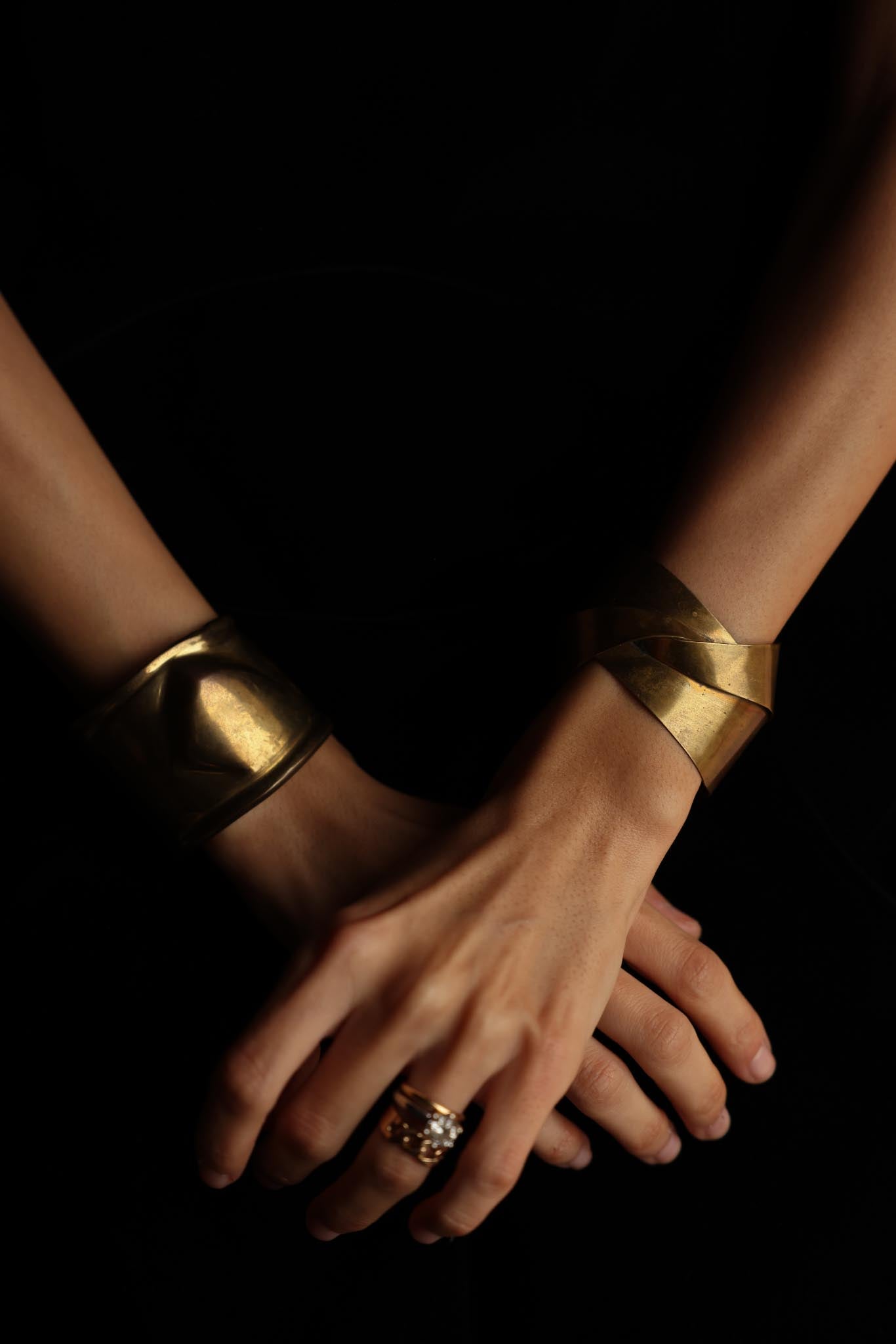 Sculptural Brass Cuff Bracelet|Vintage Baazaar 