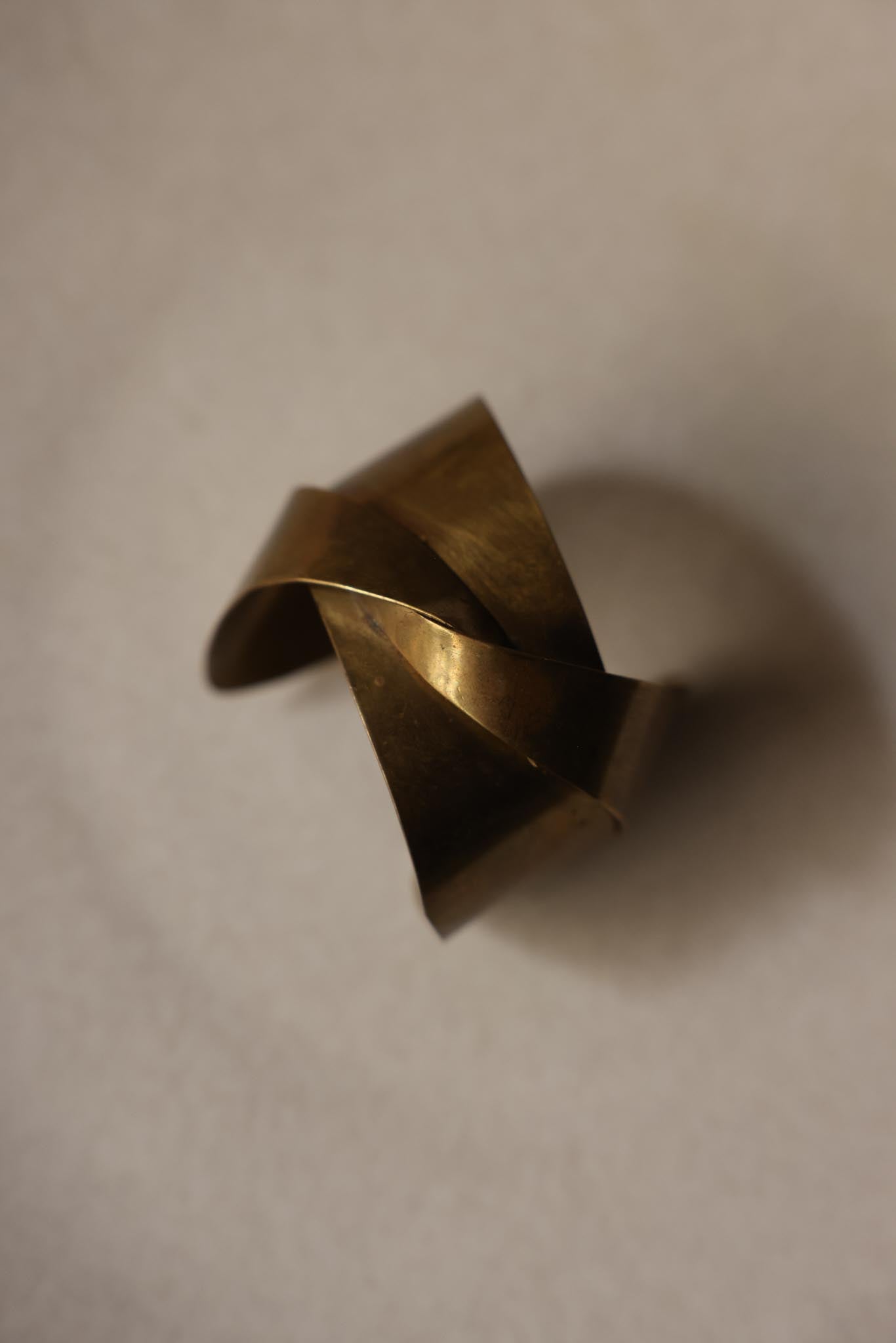 Sculptural Brass Cuff Bracelet|Vintage Baazaar 