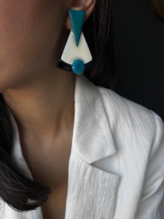 Retro Pyramid Earrings|Vintage Baazaar 