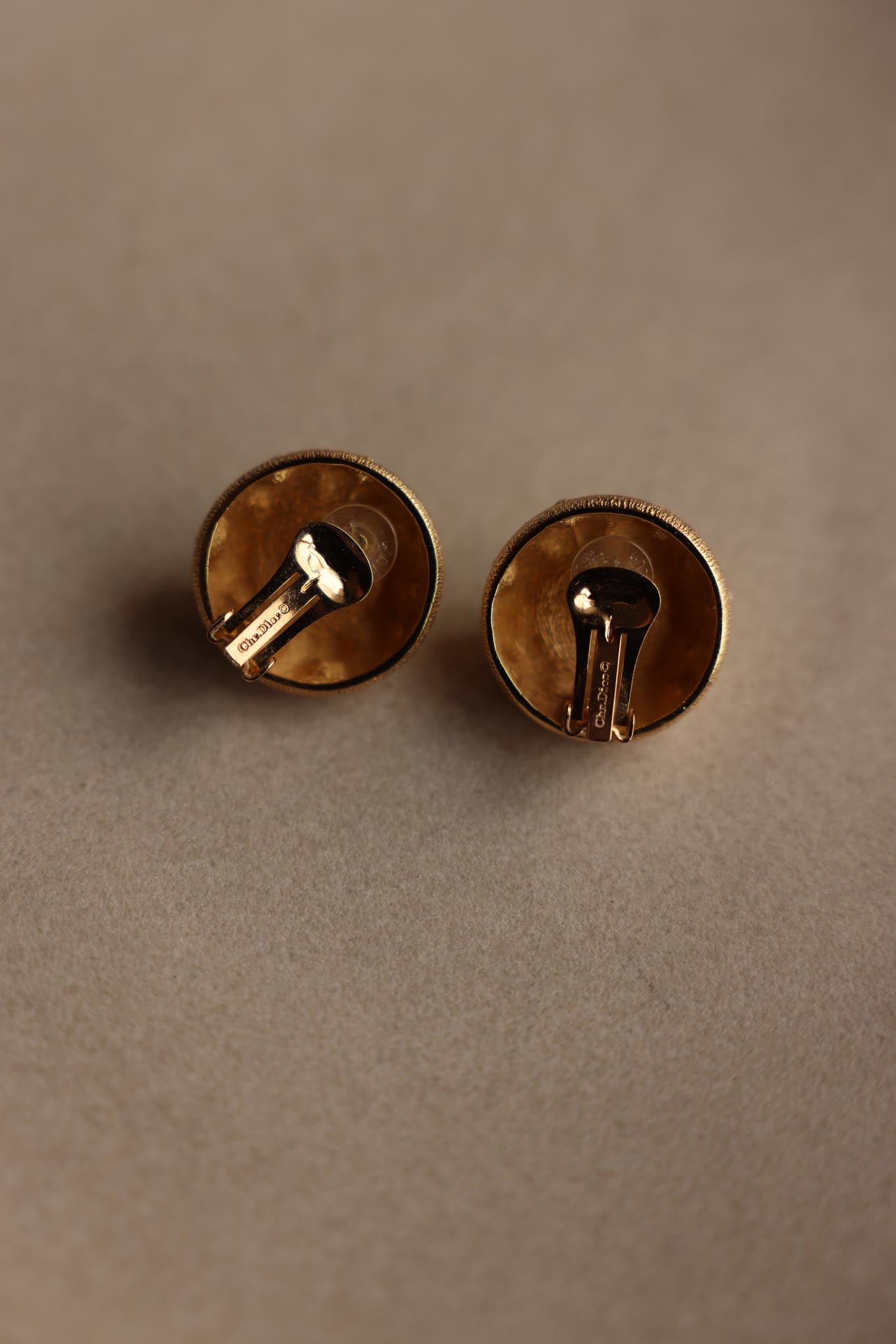 Christian Dior Clip-On Earrings - Gold Tone, Signed|Vintage Baazaar 