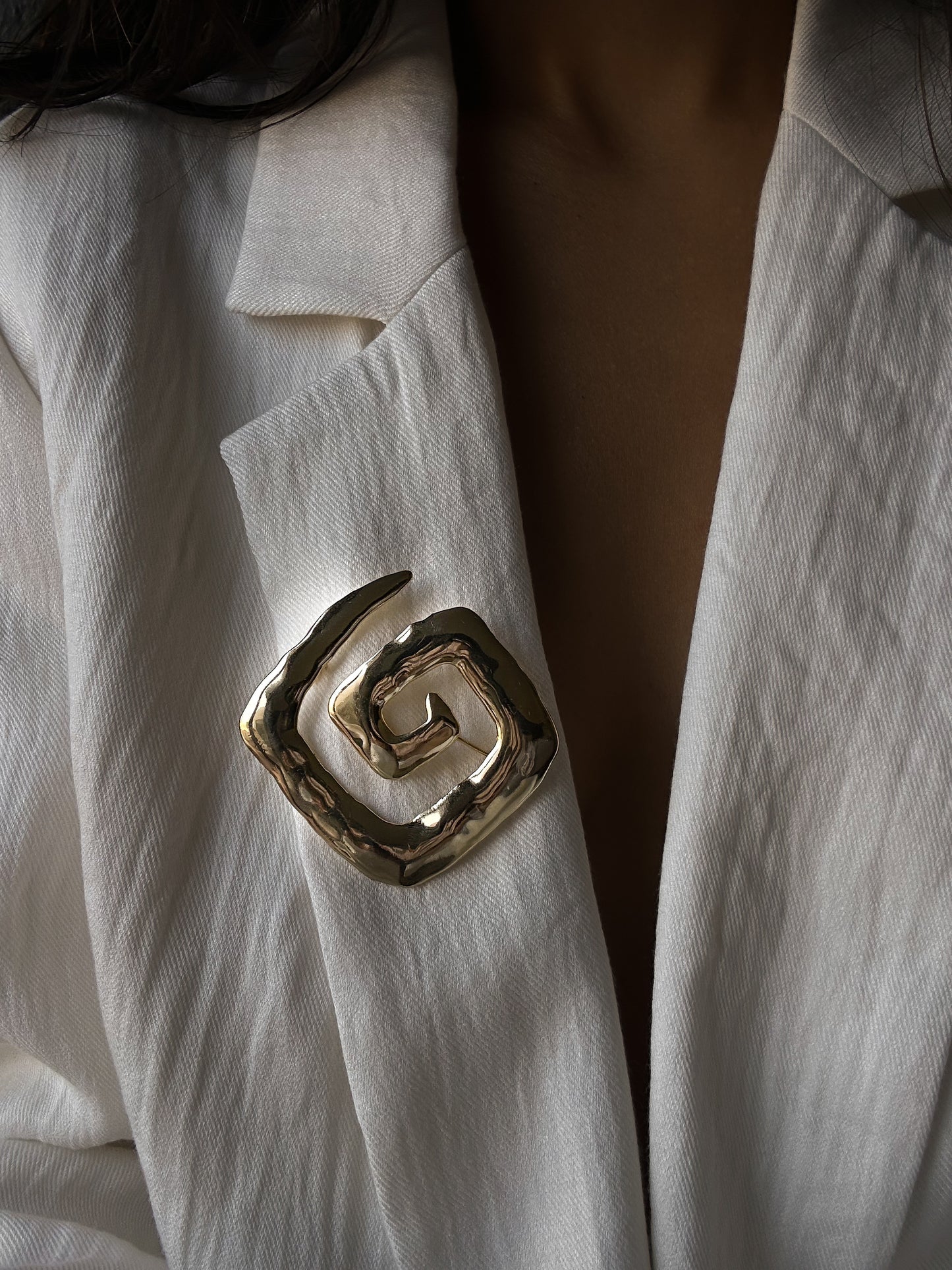 Golden Spiral Brooch|Vintage Baazaar 