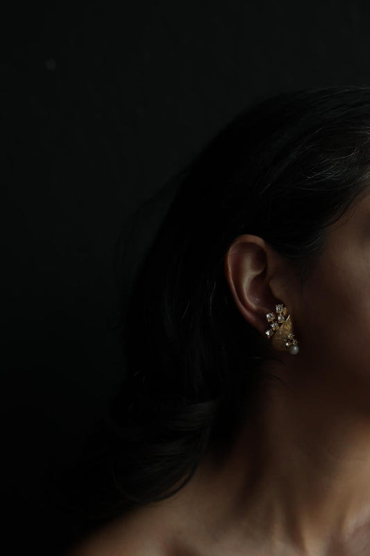 Gold Crescent Clip-On Earrings