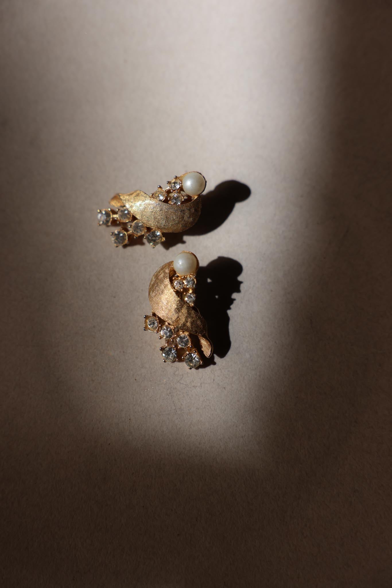 Gold Crescent Clip-On Earrings
