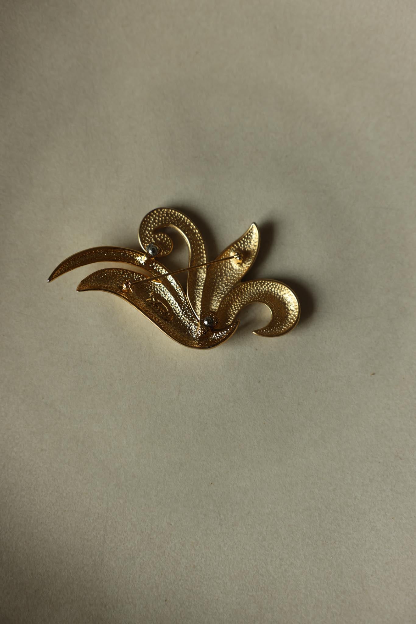 Sculptural Two-Tone Gold Brooch