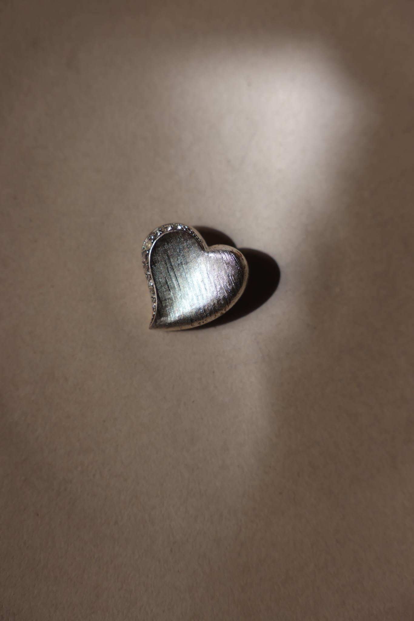 Silvertone Heart Brooch