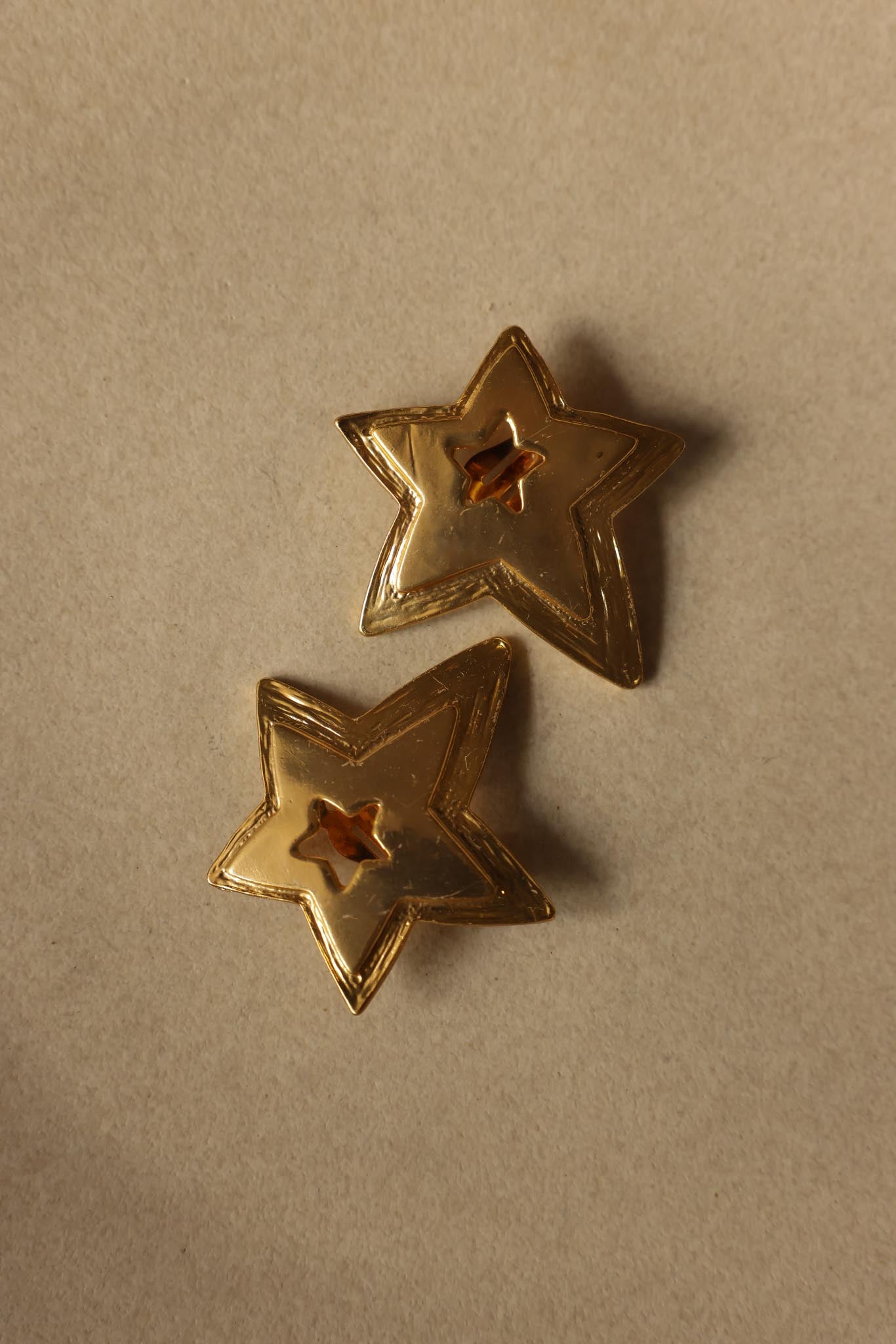 Golden Star Clip-On Earrings|Vintage Baazaar 