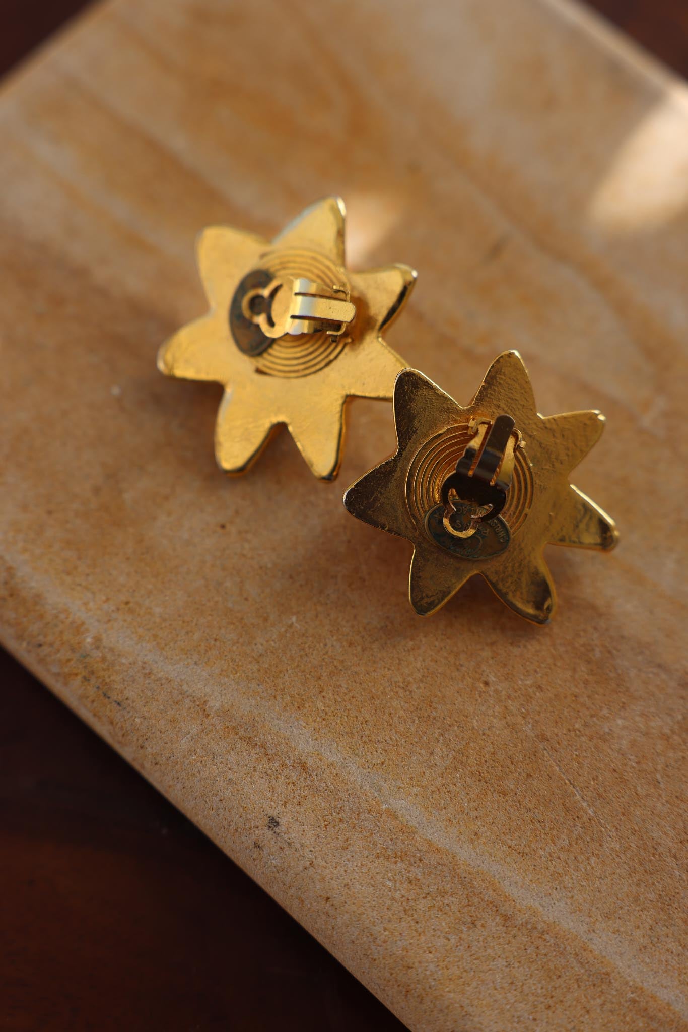 Christian Lacroix Runway Gold Tone Earrings|Vintage Baazaar 