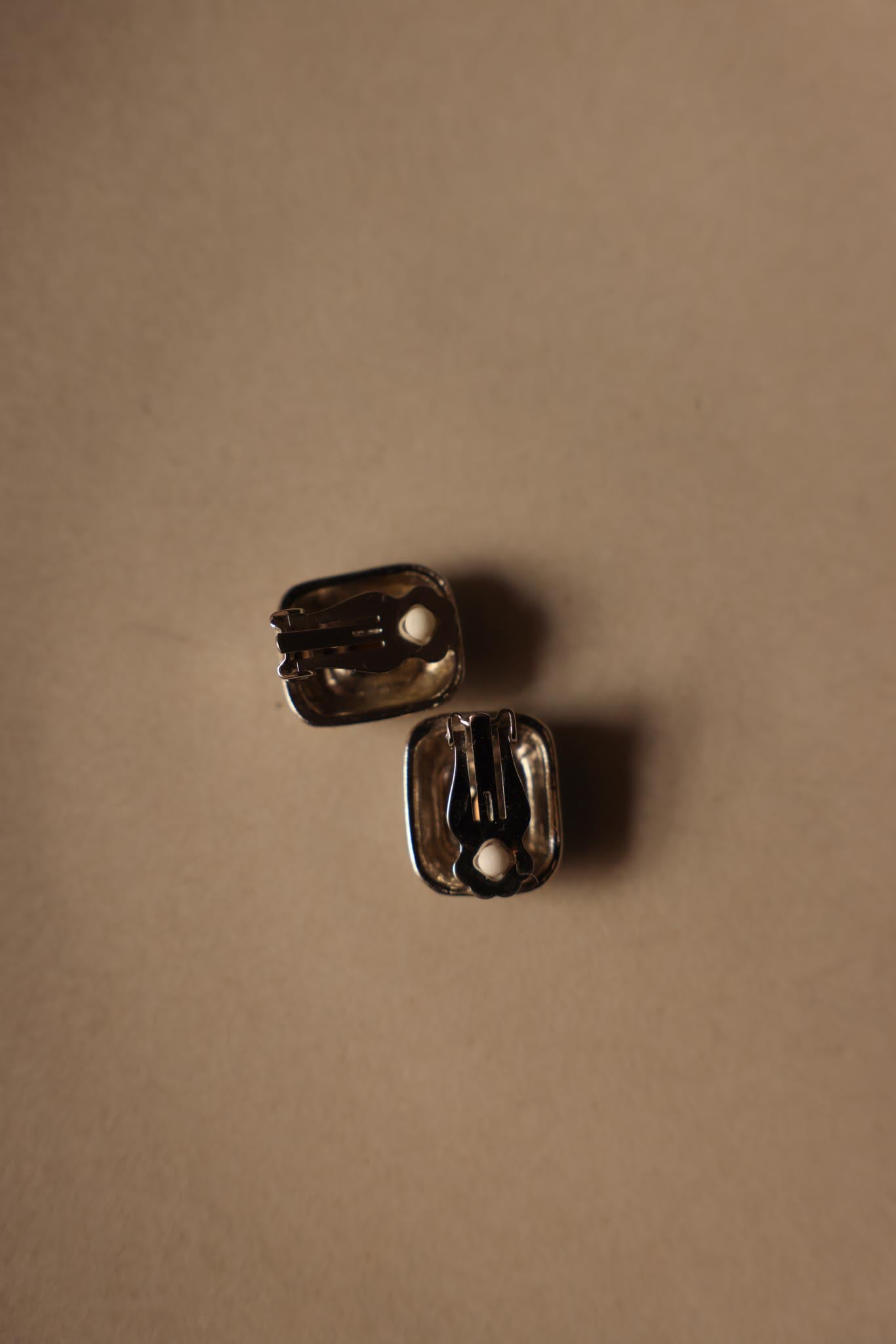 Two-Tone Blue Glass Clip-On Earrings