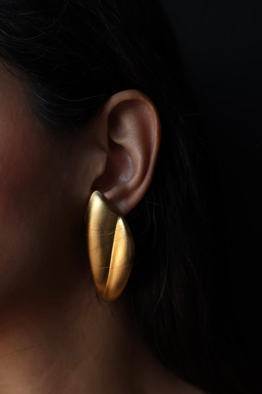Brushed Gold Statement Earrings|Vintage Baazaar 