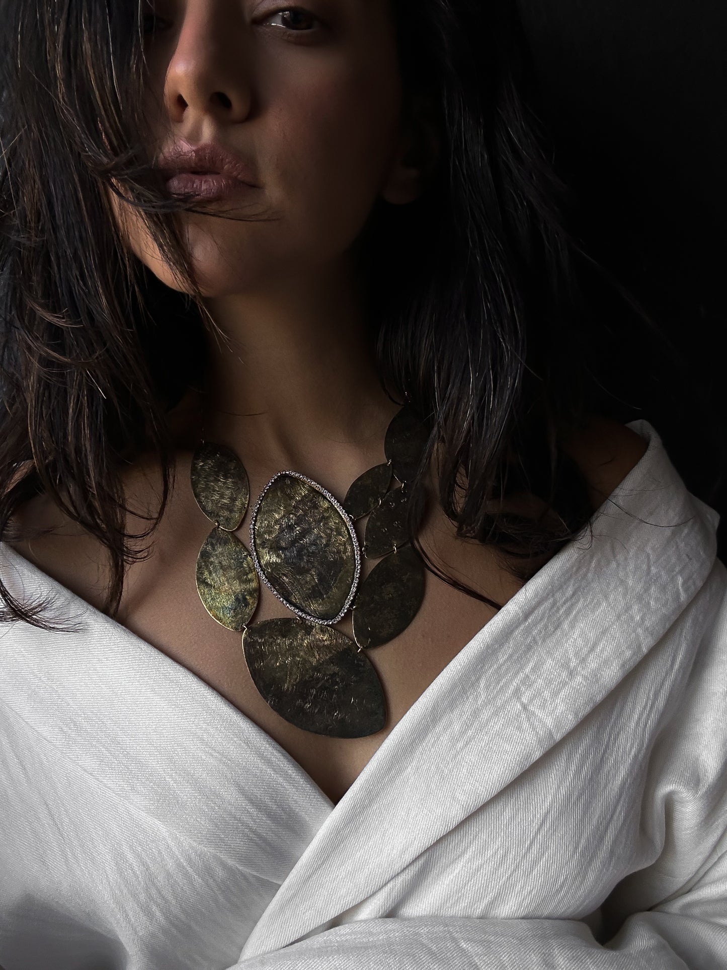 Brass Mirage Statement Necklace|Vintage Baazaar 