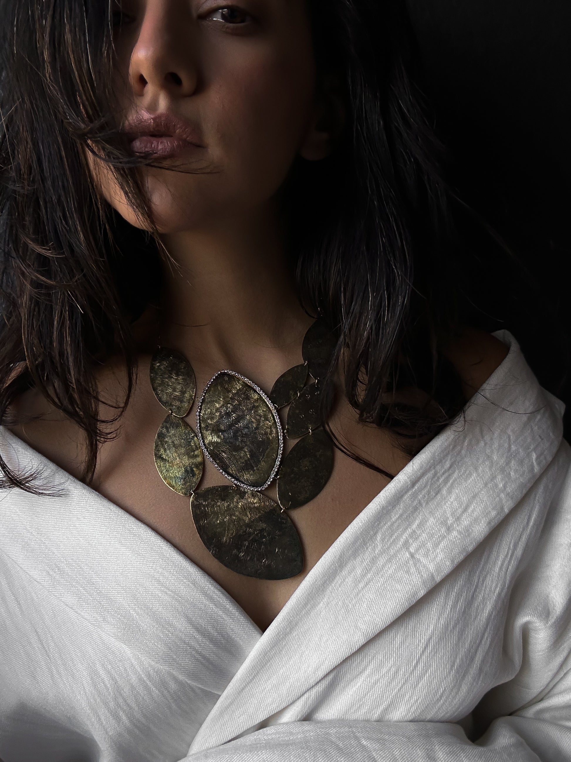 Brass Mirage Statement Necklace|Vintage Baazaar 