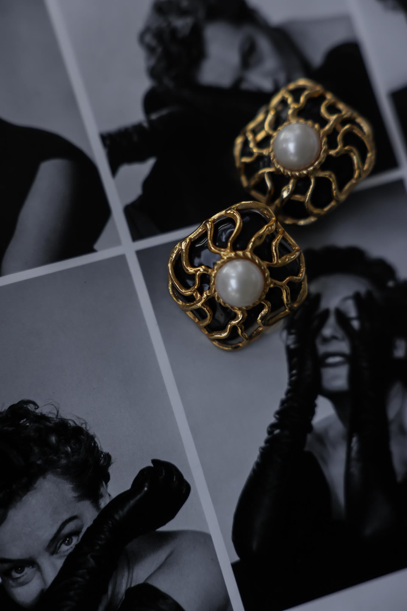 Golden Reef Pearl Earrings|Vintage Baazaar 