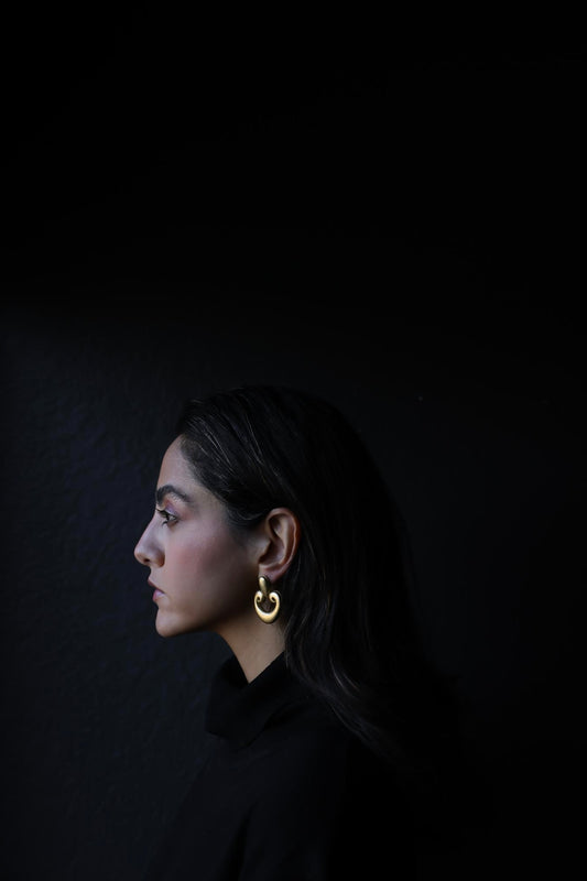 Golden Scroll Earrings|Vintage Baazaar 