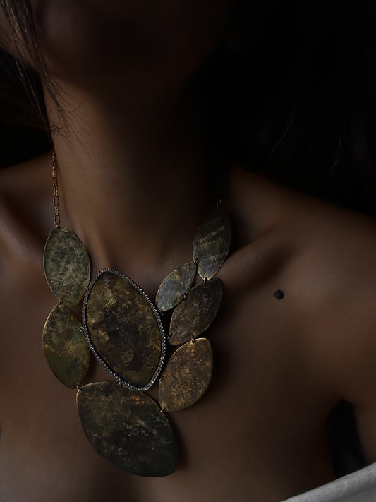 Brass Mirage Statement Necklace|Vintage Baazaar 
