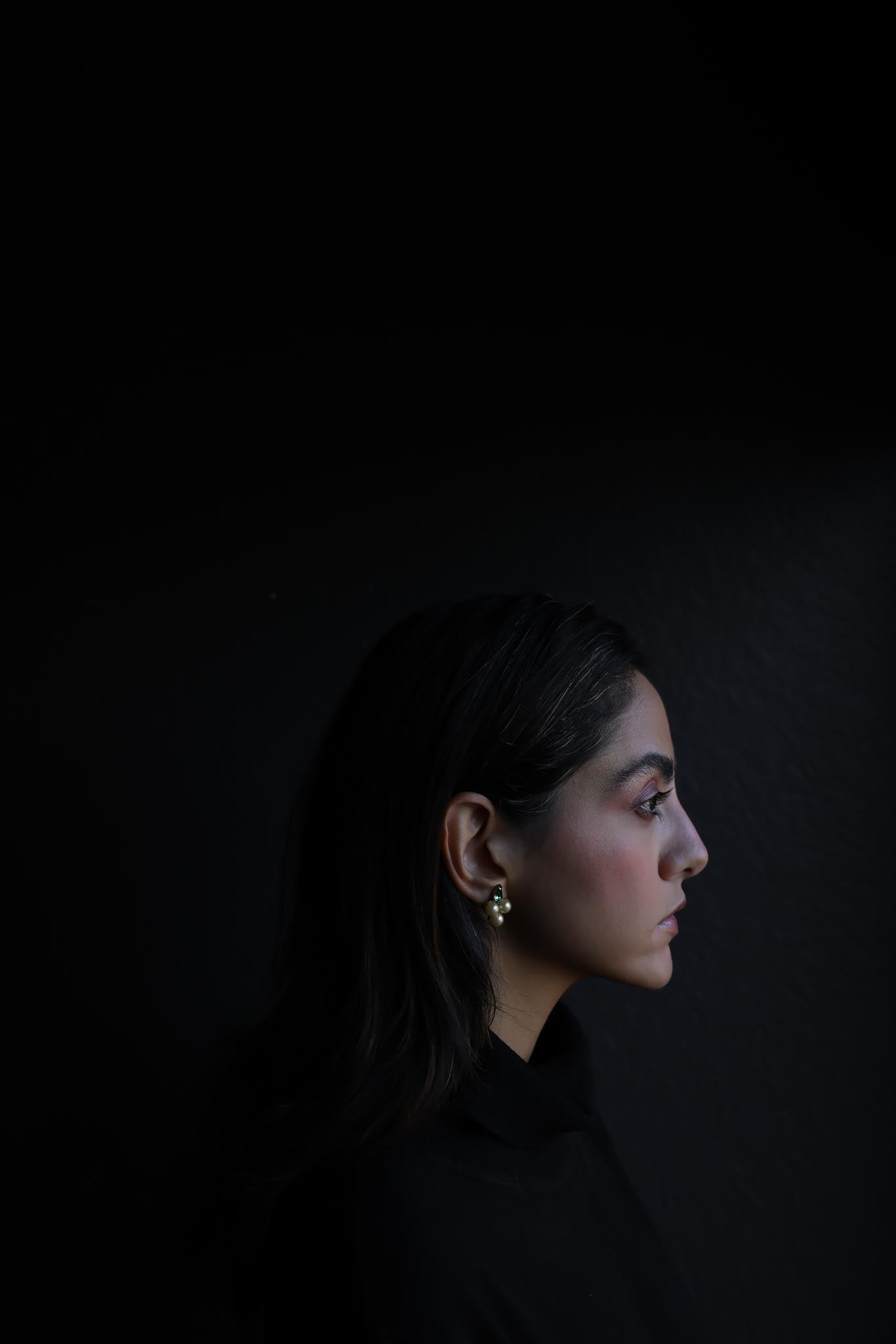 Emerald Bloom Pearl Earrings|Vintage Baazaar 